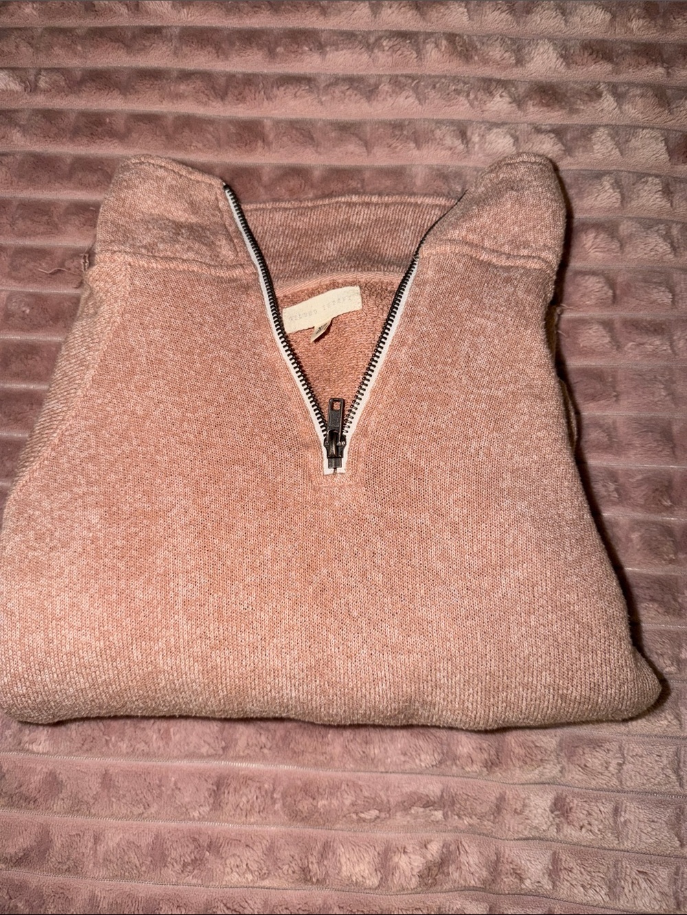 Gilded Intent Dusty Rose Half-Zip Sweater